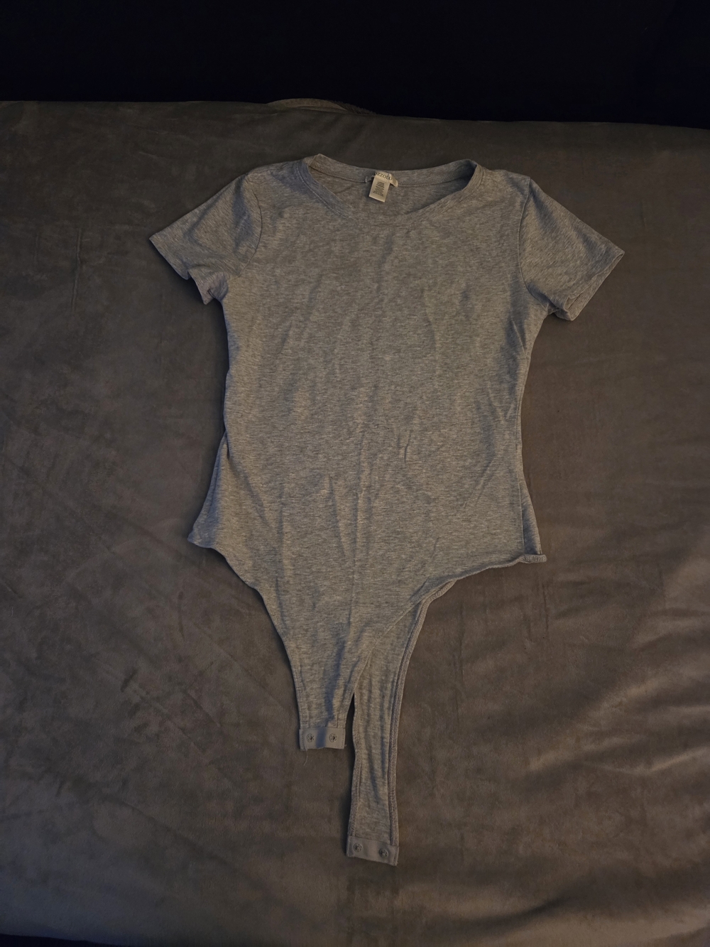 Bozzolo Light Heather Gray Short Sleeve Bodysuit